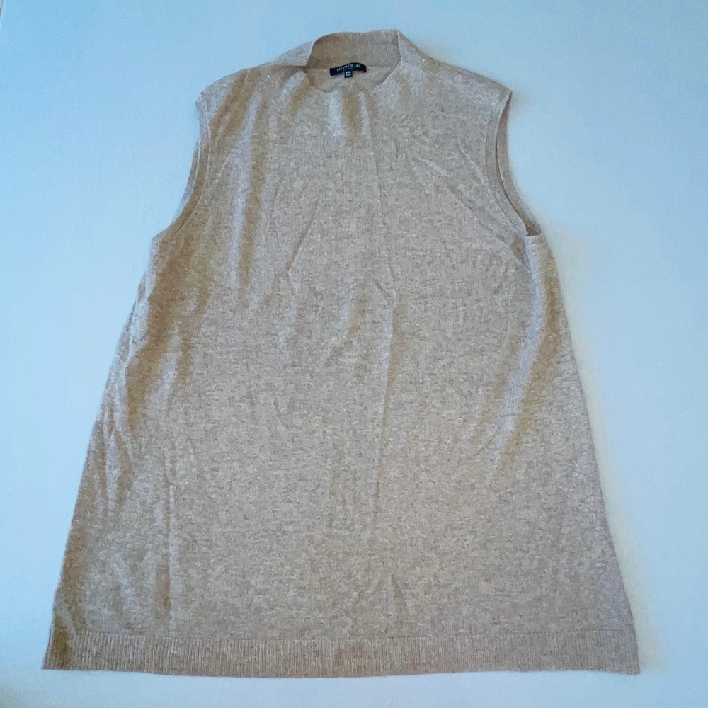 LAFAYETTE 148 NEW YORK 100% Cashmere Sleeveless Shell Top Beige Womens Size XXL